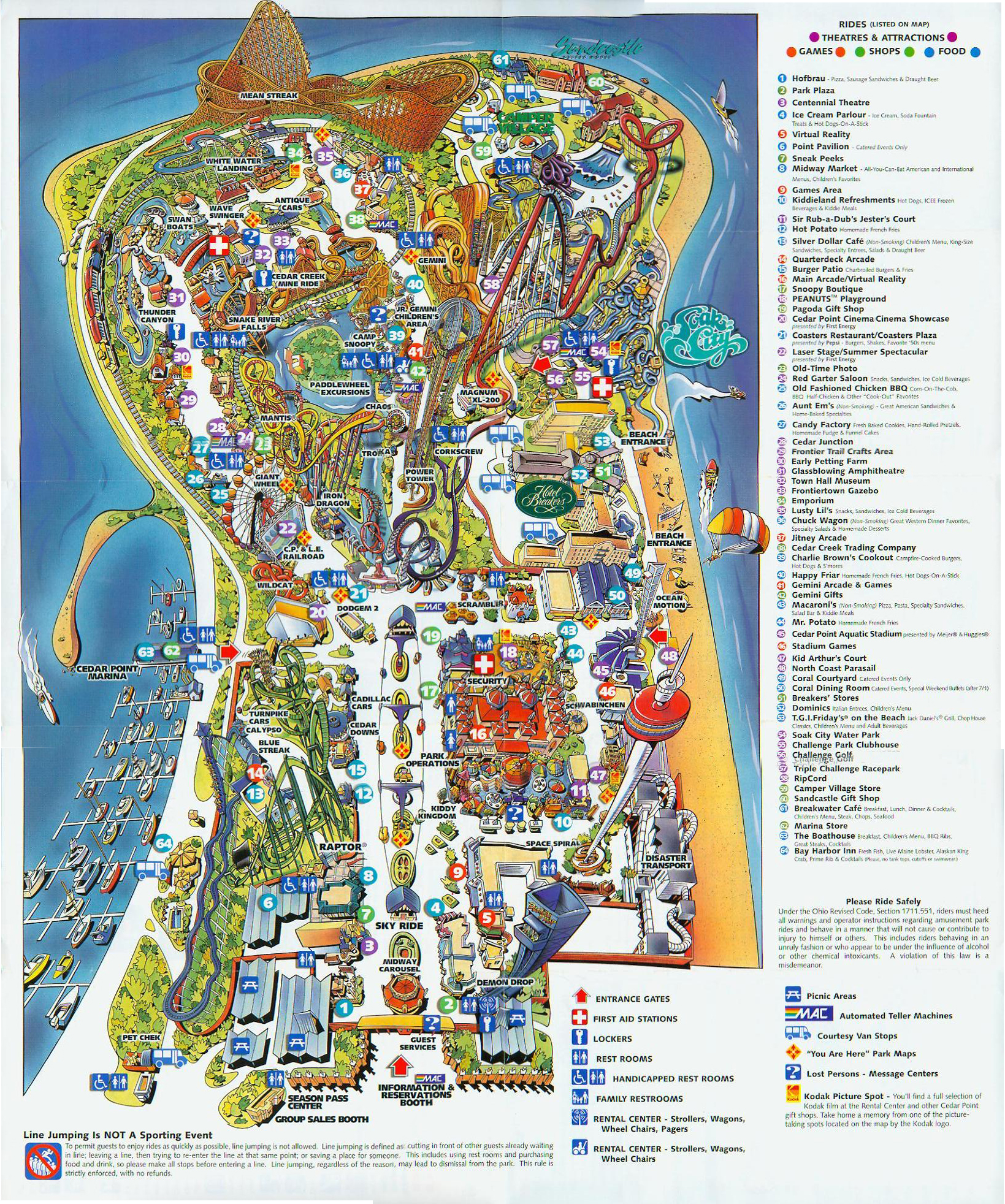2018 Cedar Point Hallo Weekends Park Map